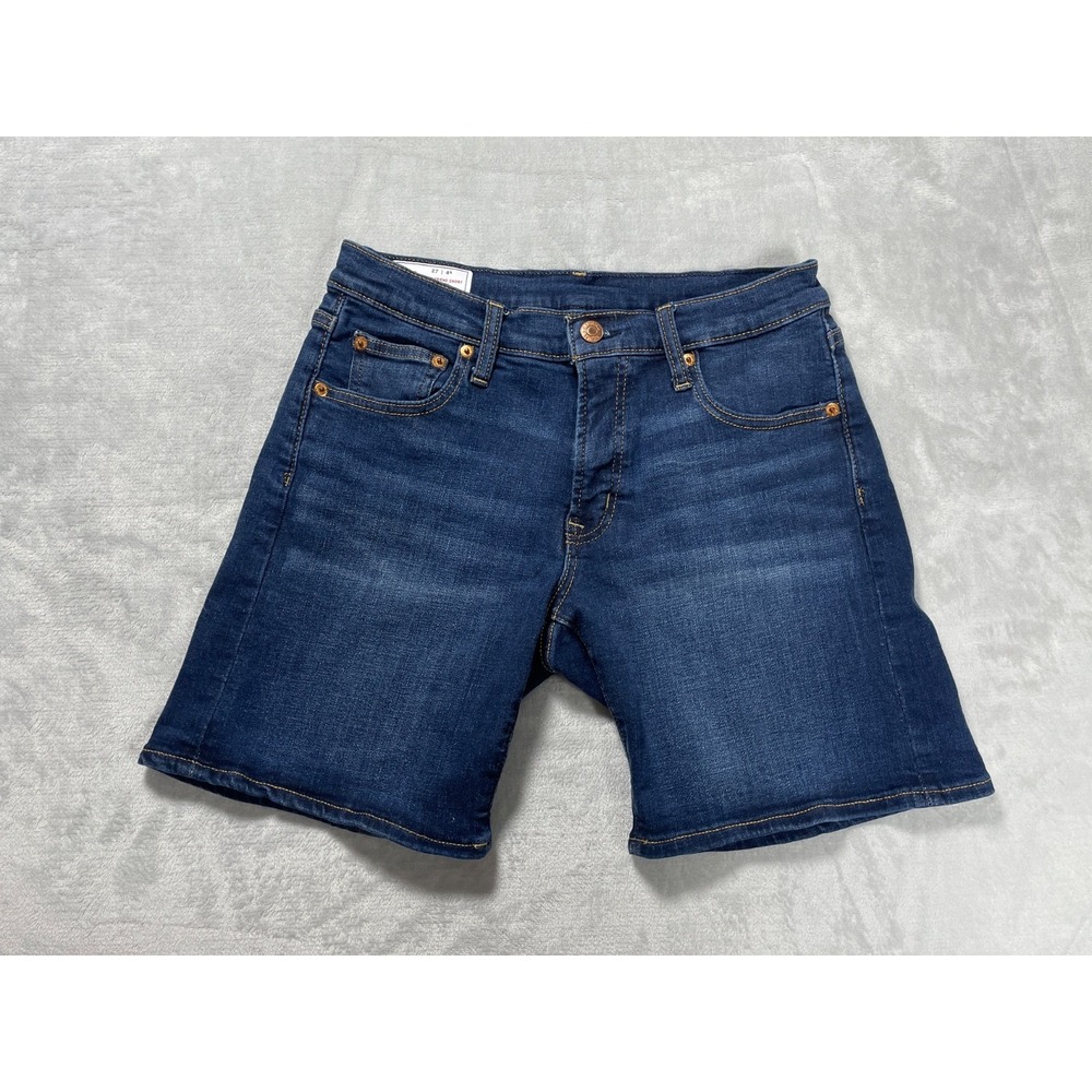 Gap Girlfriend Shorts Women 27 Blue Mid Rise 5 Inch Denim Stretch
